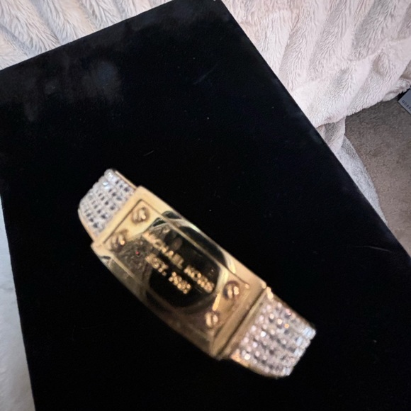 Michael Kors gold tone and rhinestone bangle bracelet - Picture 2 of 5